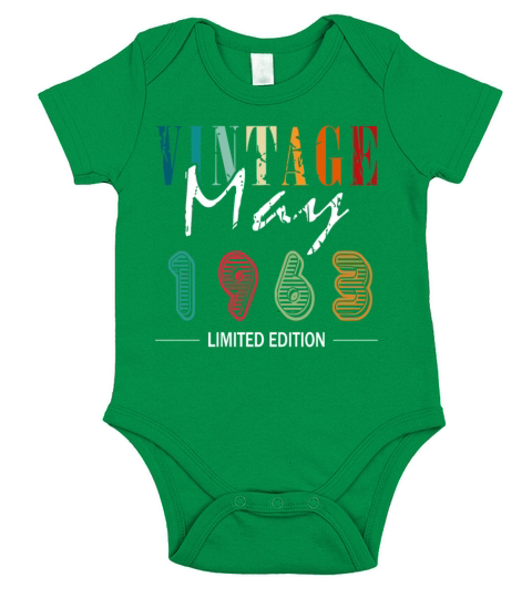 May 1963 vintage birthday gift Short Sleeve Baby One-Piece