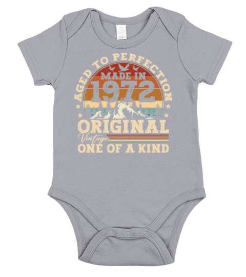 Original 1972 Vintage Vintage Birthday Retro Short Sleeve Baby One-Piece