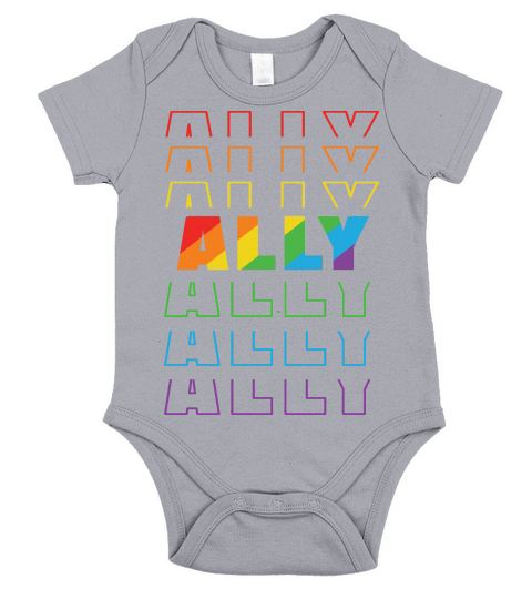 Rainbow Color ALLY LGBT Short Sleeve Baby One-Piece