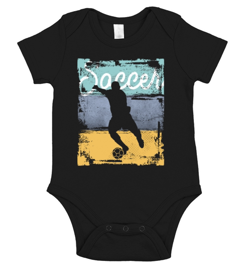 Vintage Soccer Player Short Sleeve Baby One-Piece