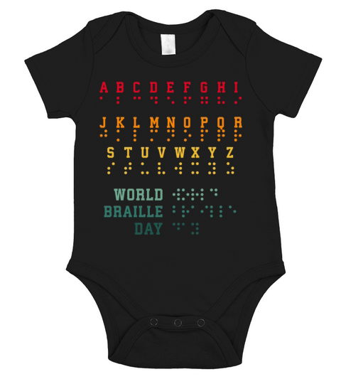 world braille day Vintage Short Sleeve Baby One-Piece
