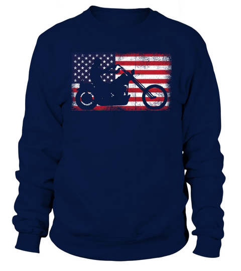 American Flag Biker Motorcycle America Motorbike Sweatshirt Unisex