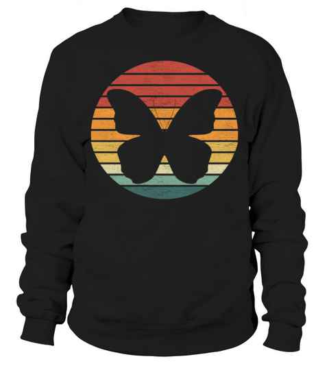 Butterfly Lover - Vintage Retro Sunset Butterfly Sweatshirt Unisex