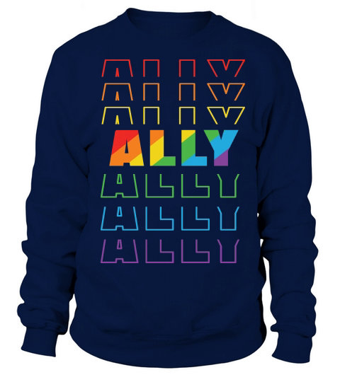 Rainbow Color ALLY LGBT Sweatshirt Unisex