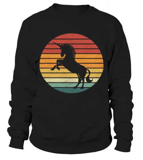 Unicorn Lover - Vintage Retro Sunset Unicorn Sweatshirt Unisex