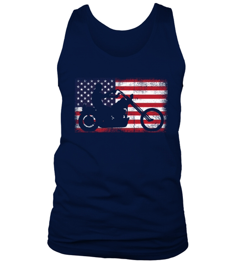 American Flag Biker Motorcycle America Motorbike Tank Top Unisex