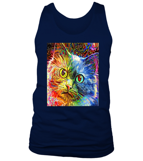 Cat Tabby Cat Colorful Pet Mandala Rainbow Novelty Graphics Tank Top Unisex