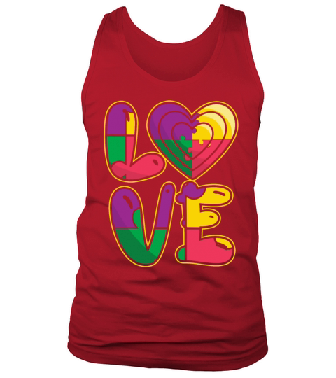 Support Love Puzzle Colorful Autism Awareness Tank Top Unisex