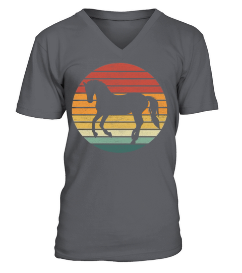 Horse Lover - Vintage Retro Sunset Horse V-Neck T-shirt