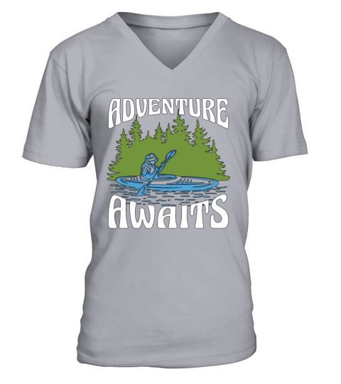 Kayaking Adventure Awaits Paddle Boat Kayak Lover V-Neck T-shirt