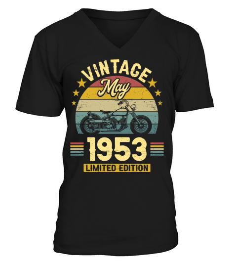 May 1953 70 Years Old Vintage 70th Birthday V-Neck T-shirt