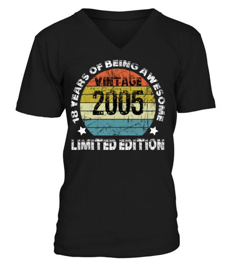 Vintage 2005 Limited Edition 18 Years Of Being Awe V-Neck T-shirt