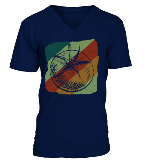 Vintage Tomato Distressed Sketch V-Neck T-shirt