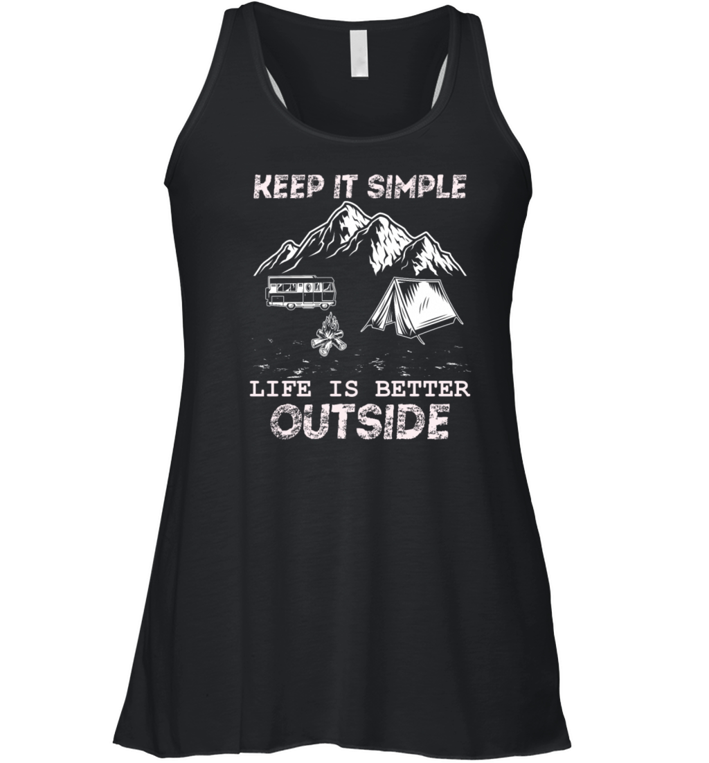 Camping Camper Keep it Simple Vintage Women's Flowy Tank Top