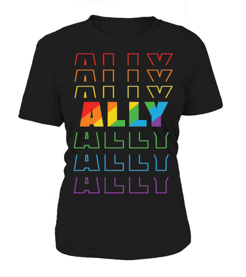 Rainbow Color ALLY LGBT Women's T-Shirt