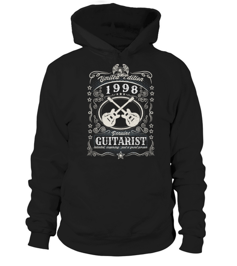 Vintage 1998 Guitarist Birthday Gift Guitar Player Hoodie Unisex