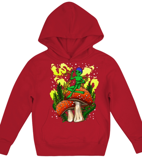 Psycadellic Magic Mushroom Alien LSD Acid Trip Kids Hoodie