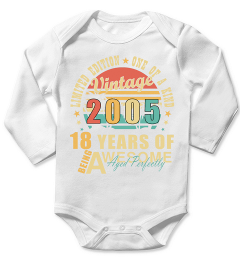 18 years - birthday 2005 Long Sleeve Baby One-Piece
