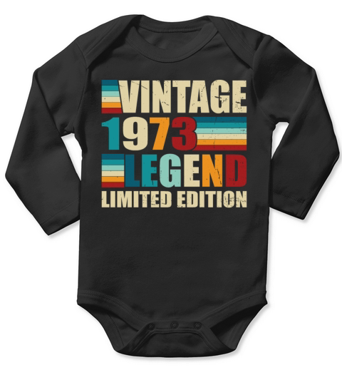 50th birthday vintage 1973 born in 1973 Long Sleeve Baby One-Piece