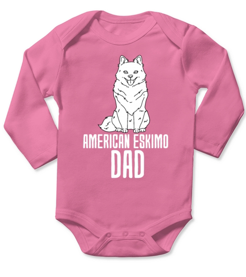 American Eskimo Dad Long Sleeve Baby One-Piece
