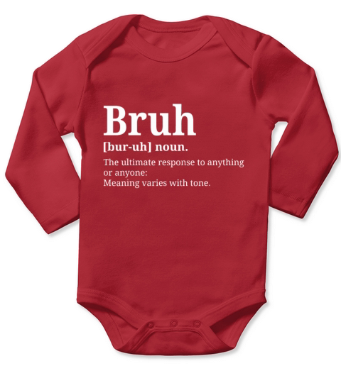 Funny Vintage Bruh Definition Brother Long Sleeve Baby One-Piece
