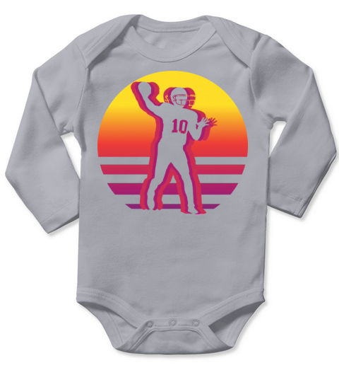 Retro Vintage American Football Sports Football Long Sleeve Baby One-Piece