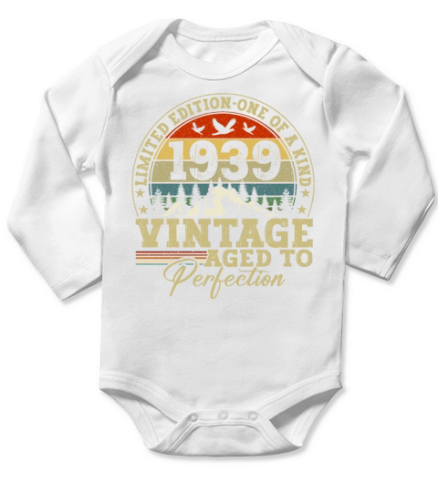 Vintage Limited Edition One Of A Kind 1939 Long Sleeve Baby One-Piece