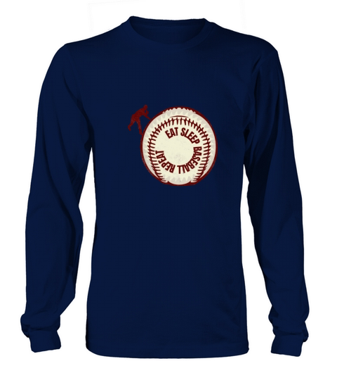 Eat Sleep Baseball Repeat Long sleeved Unisex