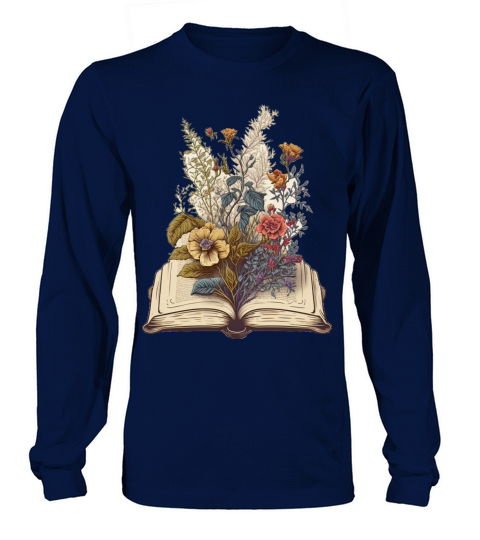 flowers growing from book vintage style Long sleeved Unisex