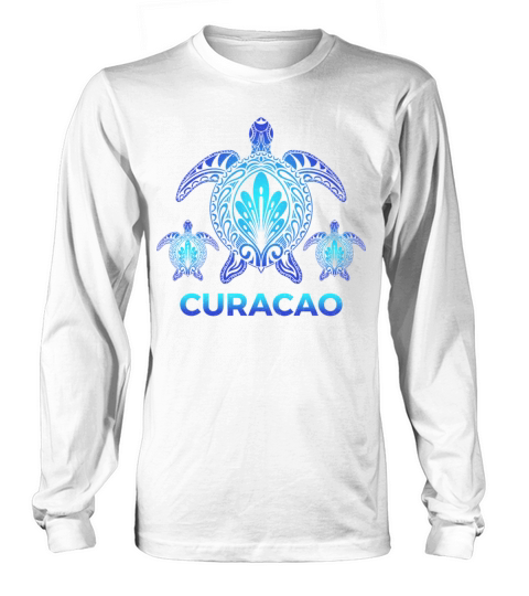 Vintage Curacao Ocean Blue Sea Turtle Souvenirs Long sleeved Unisex