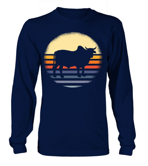 Zebu Cow Vintage Sunset Long sleeved Unisex