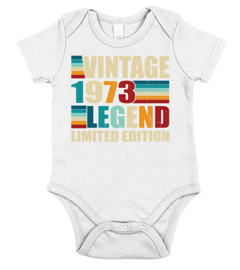 50th birthday vintage 1973 born in 1973 Short Sleeve Baby One-Piece
