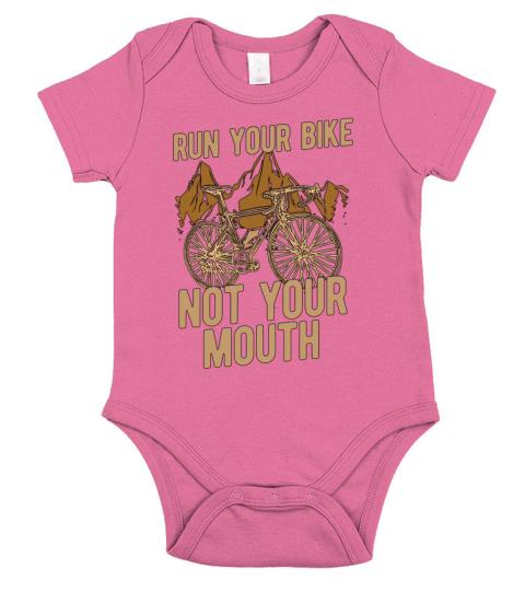 Bicycle Run Your Bike Not Your Mouth Biker Cyclist Short Sleeve Baby One-Piece