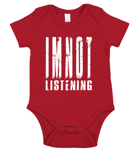 Im Not Listening Short Sleeve Baby One-Piece