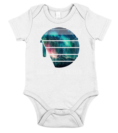 Limited Edition 1971 July Birthday Polar Lights Short Sleeve Baby One-Piece