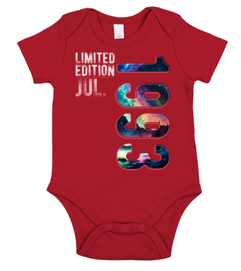 Limited Edition 1993 July Birthday Polar Lights Short Sleeve Baby One-Piece