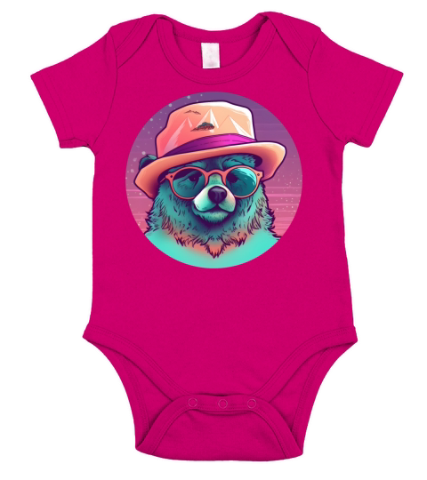Retro 80s 90s Bear Lovers Short Sleeve Baby One-Piece