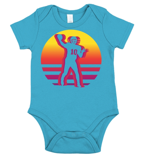 Retro Vintage American Football Sports Football Short Sleeve Baby One-Piece