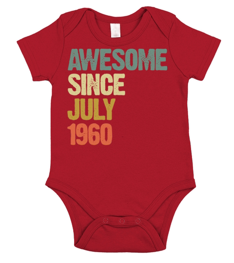 Vintage Awesome Since July 1960 Short Sleeve Baby One-Piece