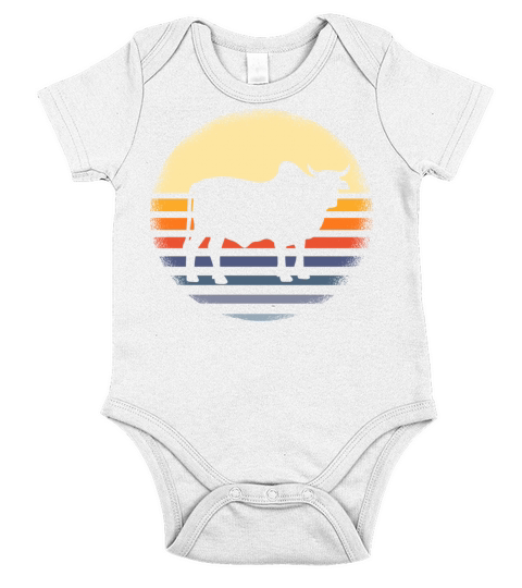 Zebu Cow Vintage Sunset Short Sleeve Baby One-Piece
