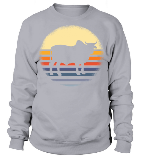 Zebu Cow Vintage Sunset Sweatshirt Unisex