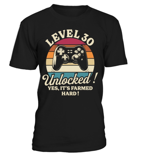Geek Level 30 Unlocked 30th Birthday Gamer T-Shirt Unisex