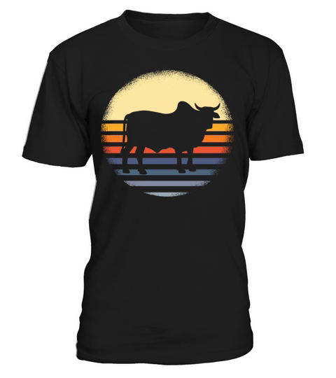 Zebu Cow Vintage Sunset T-Shirt Unisex