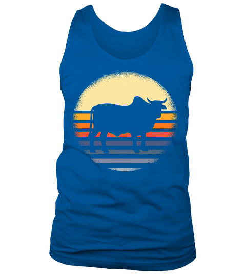 Zebu Cow Vintage Sunset Tank Top Unisex