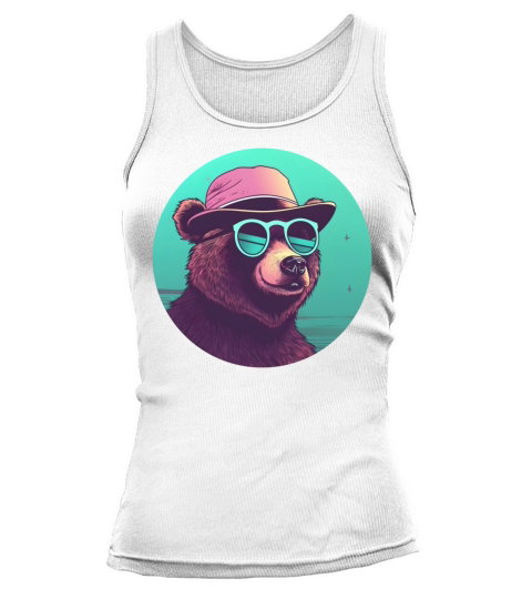 80s 90s Vintage Bear Style Tank top Woman