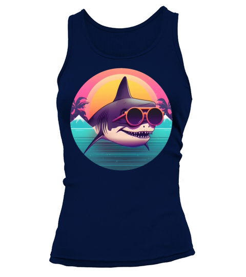 Vintage 80s 90s Style for Shark Lovers Tank top Woman