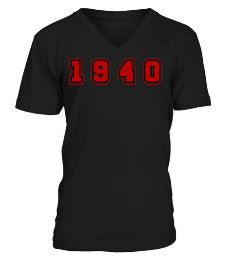 1940 Year Number V-Neck T-shirt