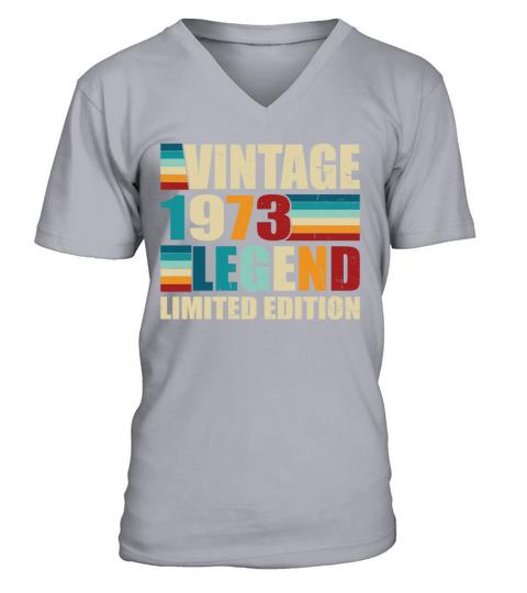 50th birthday vintage 1973 born in 1973 V-Neck T-shirt
