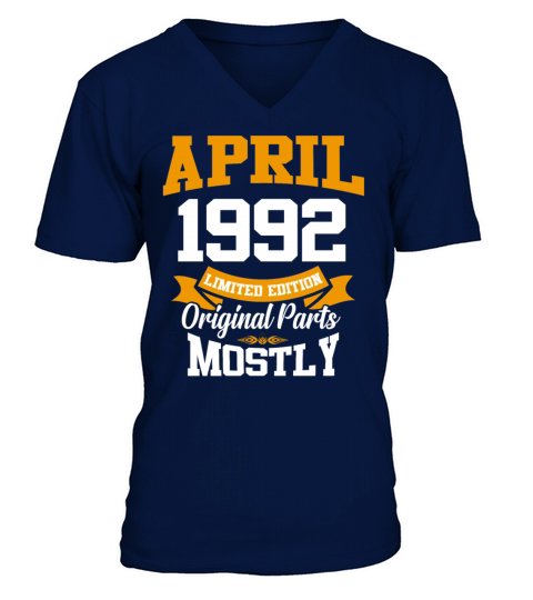 April 1992 Vintage Birthday Present V-Neck T-shirt