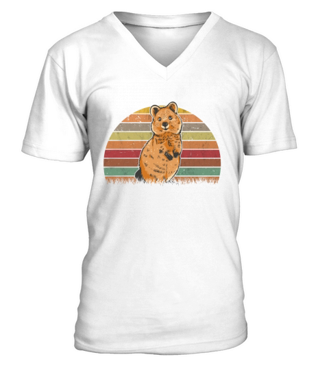 Quokka Vintage Short-tailed Kangaroo Retro V-Neck T-shirt